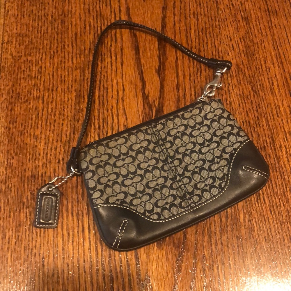 Coach signature logo wristlet
